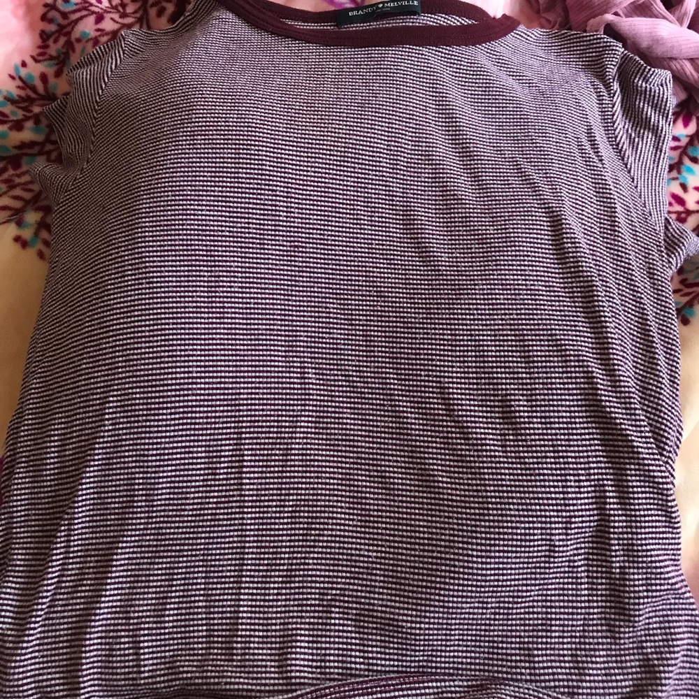 Brandy Melville Red and White Striped Shirt